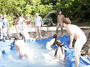I mean its not embarrassing enough playing naked in a nasty fake pool gay fisting groups